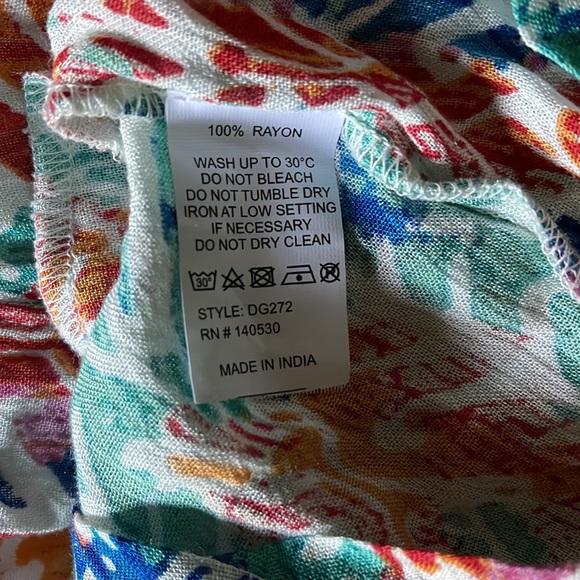 Go Coco Colorful Batik Boho Sleeveless Top Size L - Picture 5 of 5